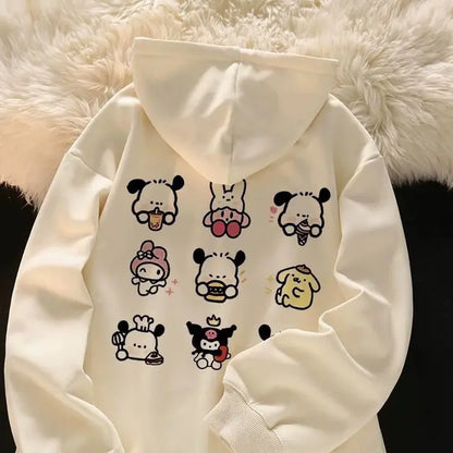 New Kawaii Anime Sanrio Hello Kitty Coat Cute Cartoon Hoodie Ladies Spring Lovely Jacket Girl Heart Creative Gift Toys for Girls