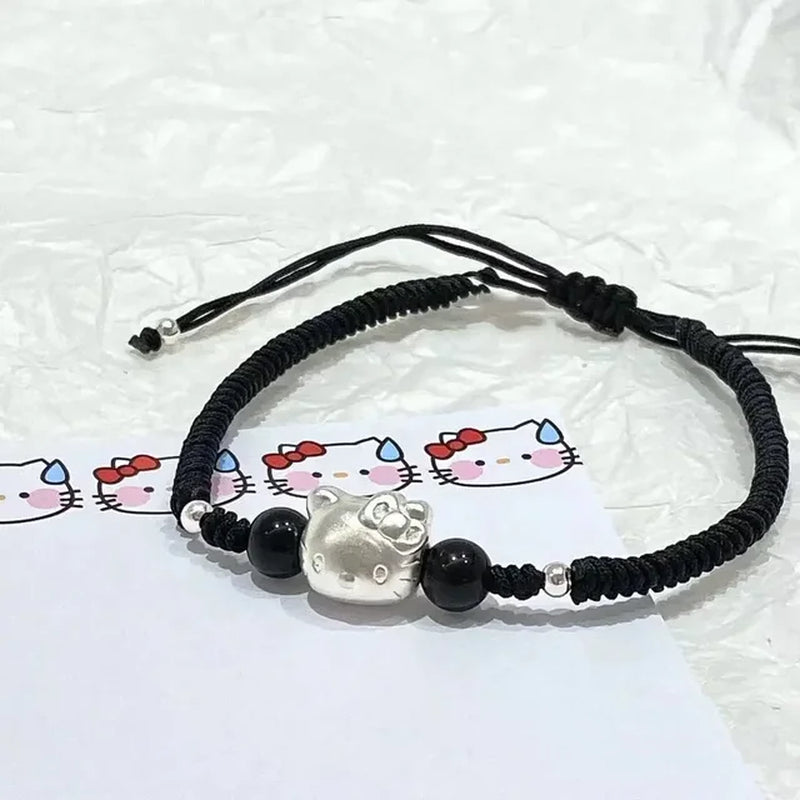 Sanrio Hello Kitty Y2K Bracelet Anime My Melody Kuromi Crystal Bracelet Cartoon Beautiful Girl Jewelry Good Friends Couple Gift