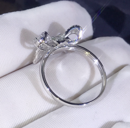 Bow diamond ring