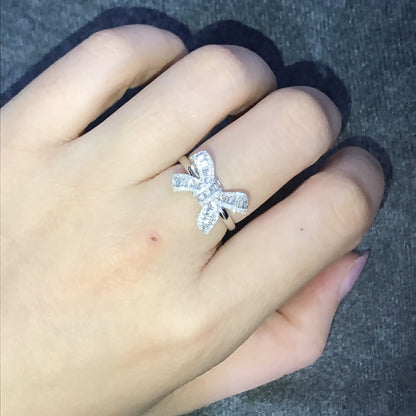 Bow diamond ring