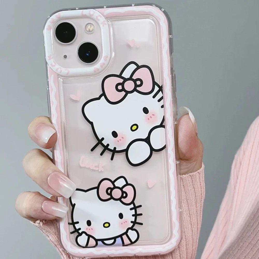 Kawaii Sanrio Hello Kitty Cartoon Cute Phone Case for Iphone 15 15Promax 15Pro 14 13 12 11 Good Gifts for Students Girls