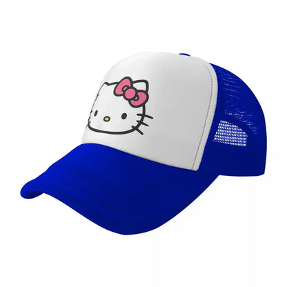 Hello Kitty Front and Back Logo Trucker Hats Outdoor Mesh Baseball Caps Dad Hat Sun Hats Adjustable Dad Hat Wholesale New