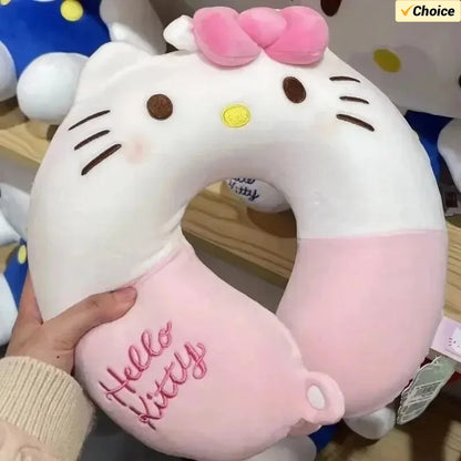 Sanrio Hello Kitty U-Shaped Pillow Pompompurin Kuromi Pochacco Cute Girly Heart Travel Portable Neck Gaiter Girl Nap Pillow