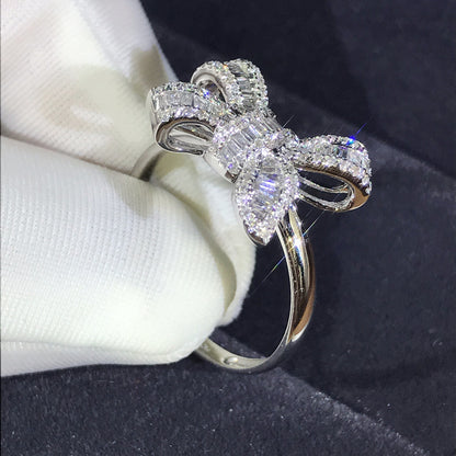 Bow diamond ring