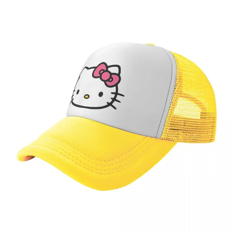 Hello Kitty Front and Back Logo Trucker Hats Outdoor Mesh Baseball Caps Dad Hat Sun Hats Adjustable Dad Hat Wholesale New