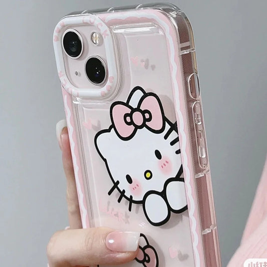 Kawaii Sanrio Hello Kitty Cartoon Cute Phone Case for Iphone 15 15Promax 15Pro 14 13 12 11 Good Gifts for Students Girls