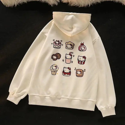 New Kawaii Anime Sanrio Hello Kitty Coat Cute Cartoon Hoodie Ladies Spring Lovely Jacket Girl Heart Creative Gift Toys for Girls