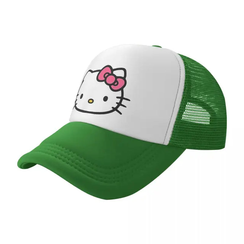 Hello Kitty Front and Back Logo Trucker Hats Outdoor Mesh Baseball Caps Dad Hat Sun Hats Adjustable Dad Hat Wholesale New