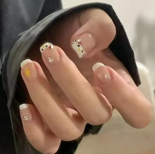 Short Hello Kitty Nails