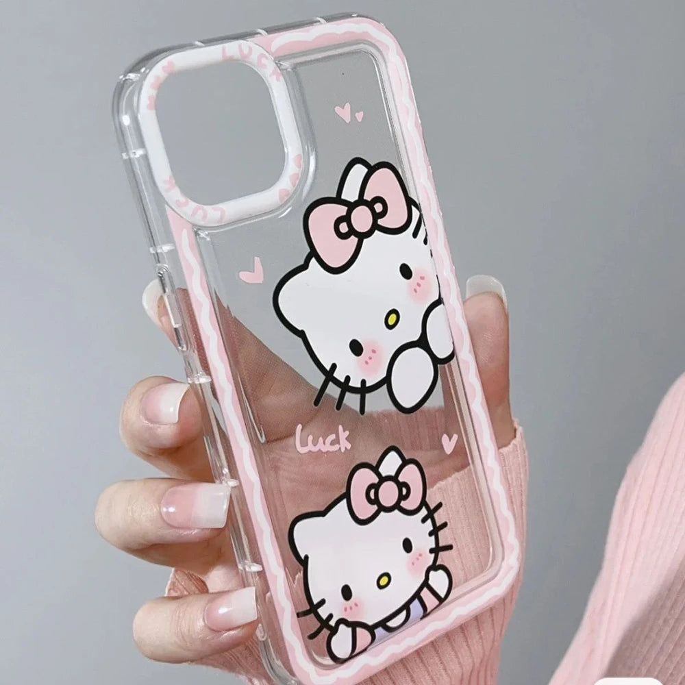 Kawaii Sanrio Hello Kitty Cartoon Cute Phone Case for Iphone 15 15Promax 15Pro 14 13 12 11 Good Gifts for Students Girls