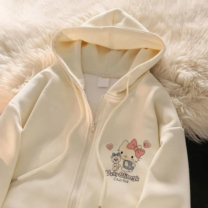 New Kawaii Anime Sanrio Hello Kitty Coat Cute Cartoon Hoodie Ladies Spring Lovely Jacket Girl Heart Creative Gift Toys for Girls