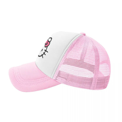 Hello Kitty Front and Back Logo Trucker Hats Outdoor Mesh Baseball Caps Dad Hat Sun Hats Adjustable Dad Hat Wholesale New